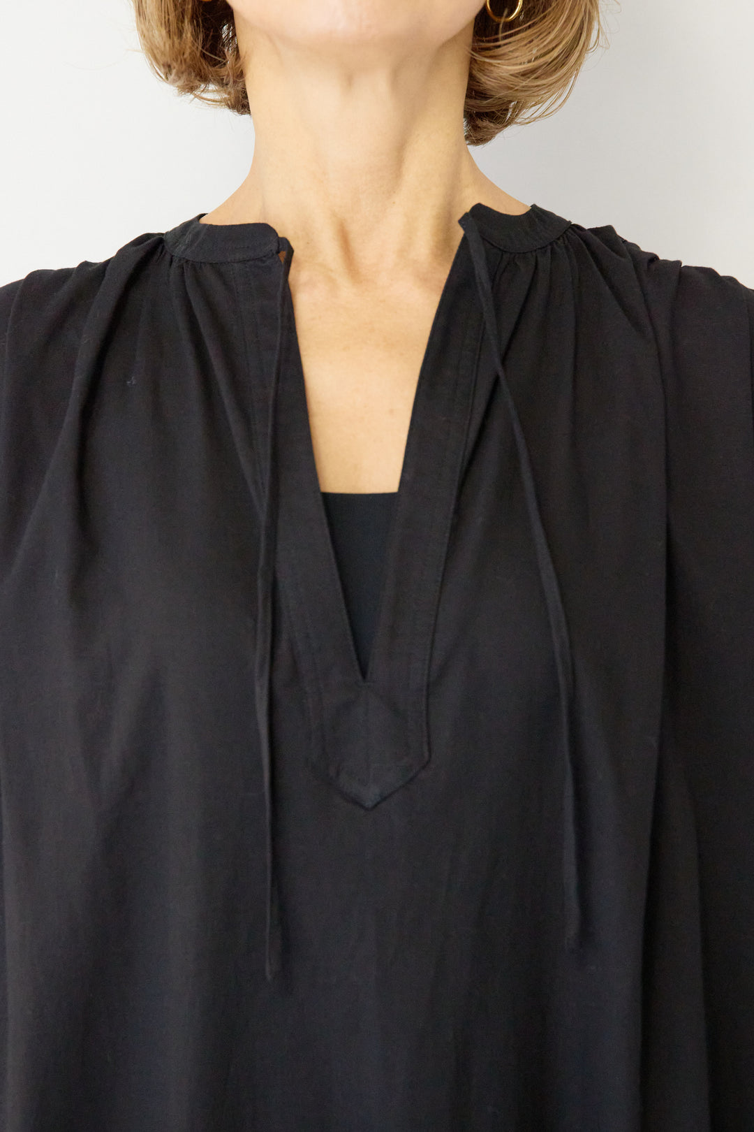 裾レースロング丈チュニック