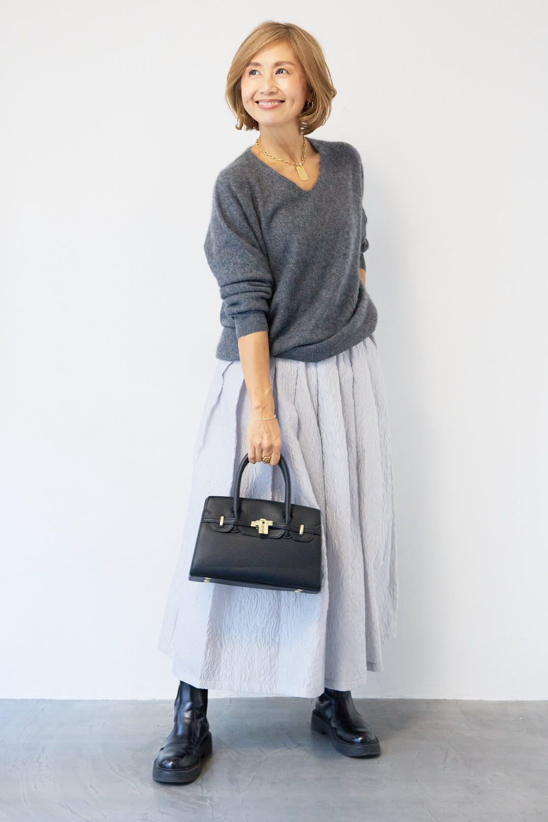 ジャガードタックフレアスカート