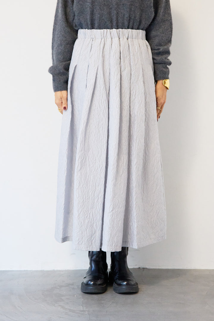 [SET]カシミヤウールVネックニット+ジャガードタックフレアスカート(2set)