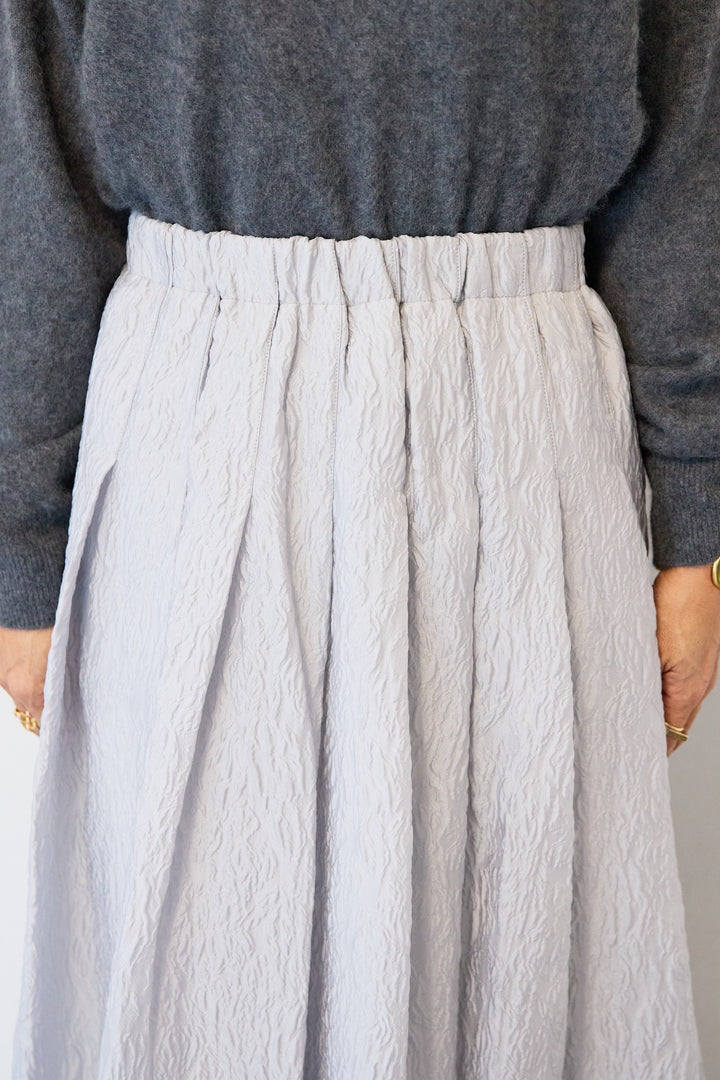 [SET]カシミヤウールVネックニット+ジャガードタックフレアスカート(2set)