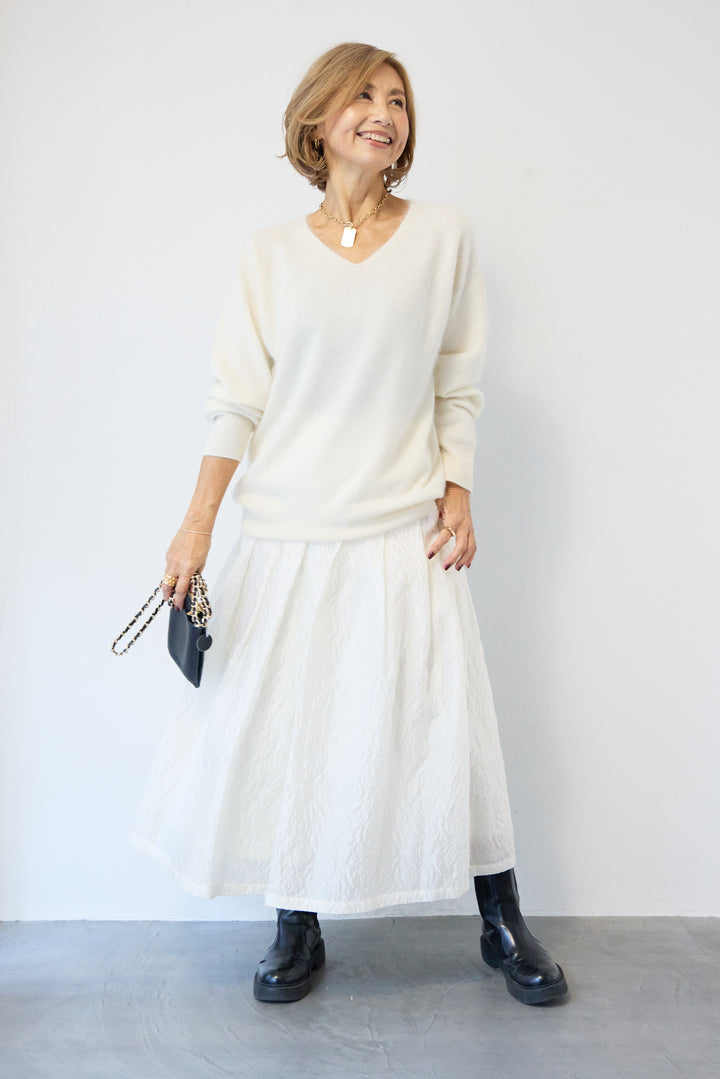 ジャガードタックフレアスカート