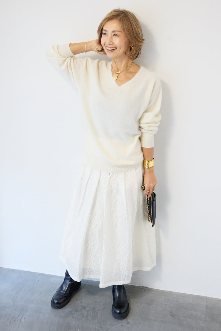 ジャガードタックフレアスカート