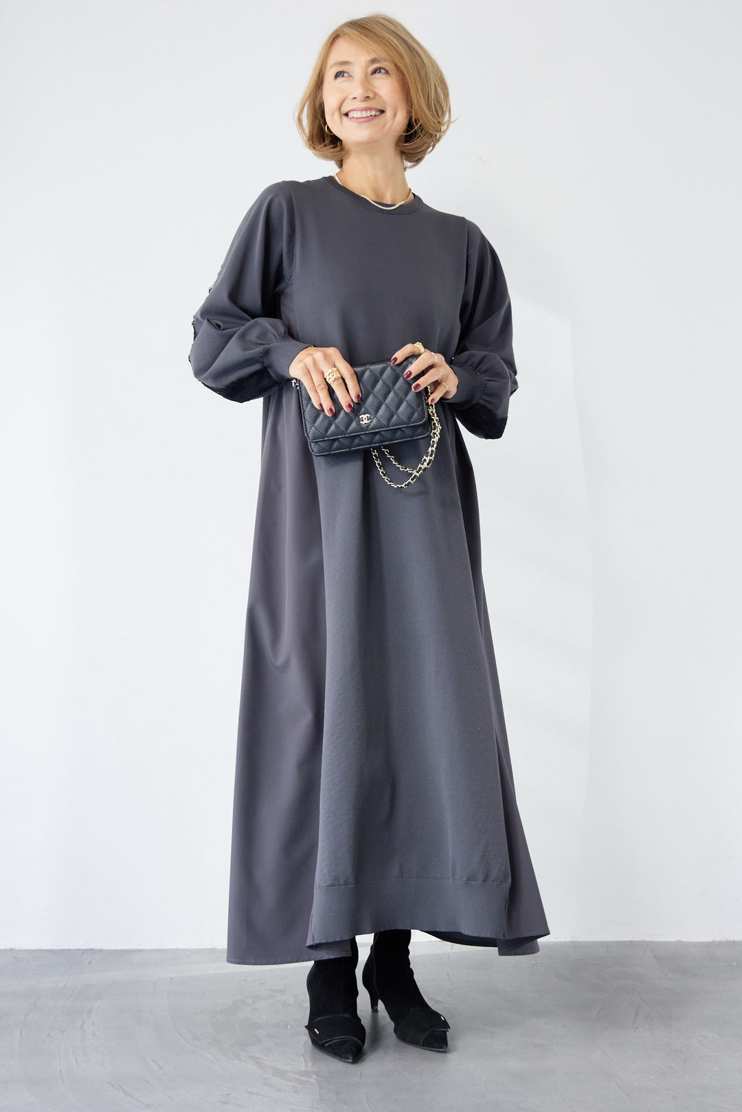 バックレース・ロングワンピース