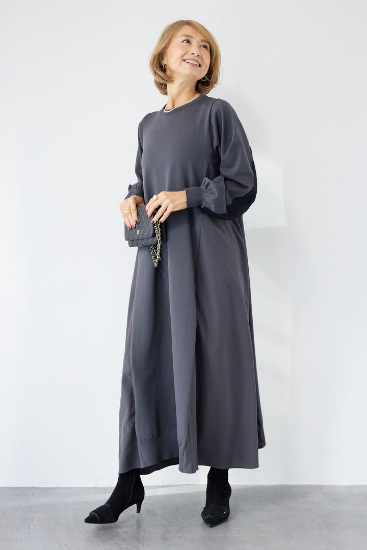 バックレース・ロングワンピース