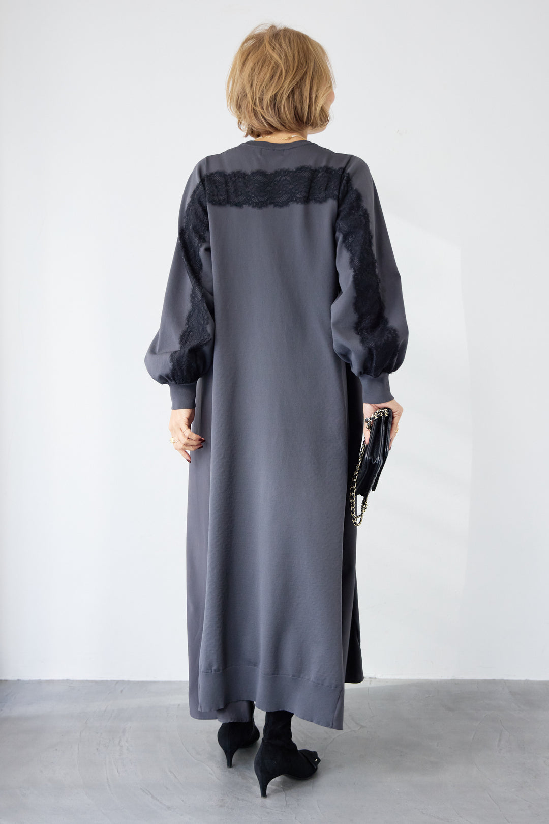 バックレース・ロングワンピース