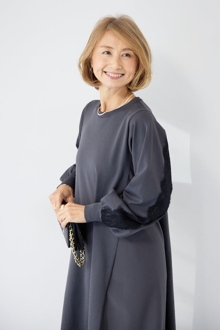 バックレース・ロングワンピース