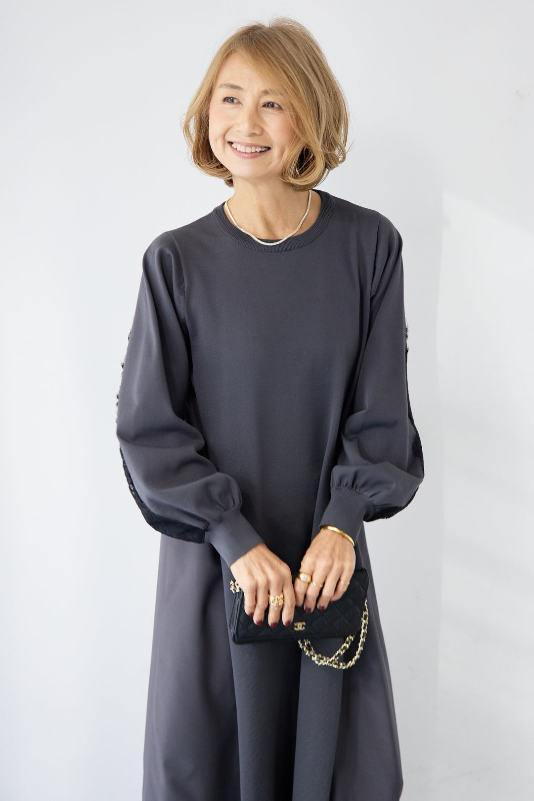 バックレース・ロングワンピース