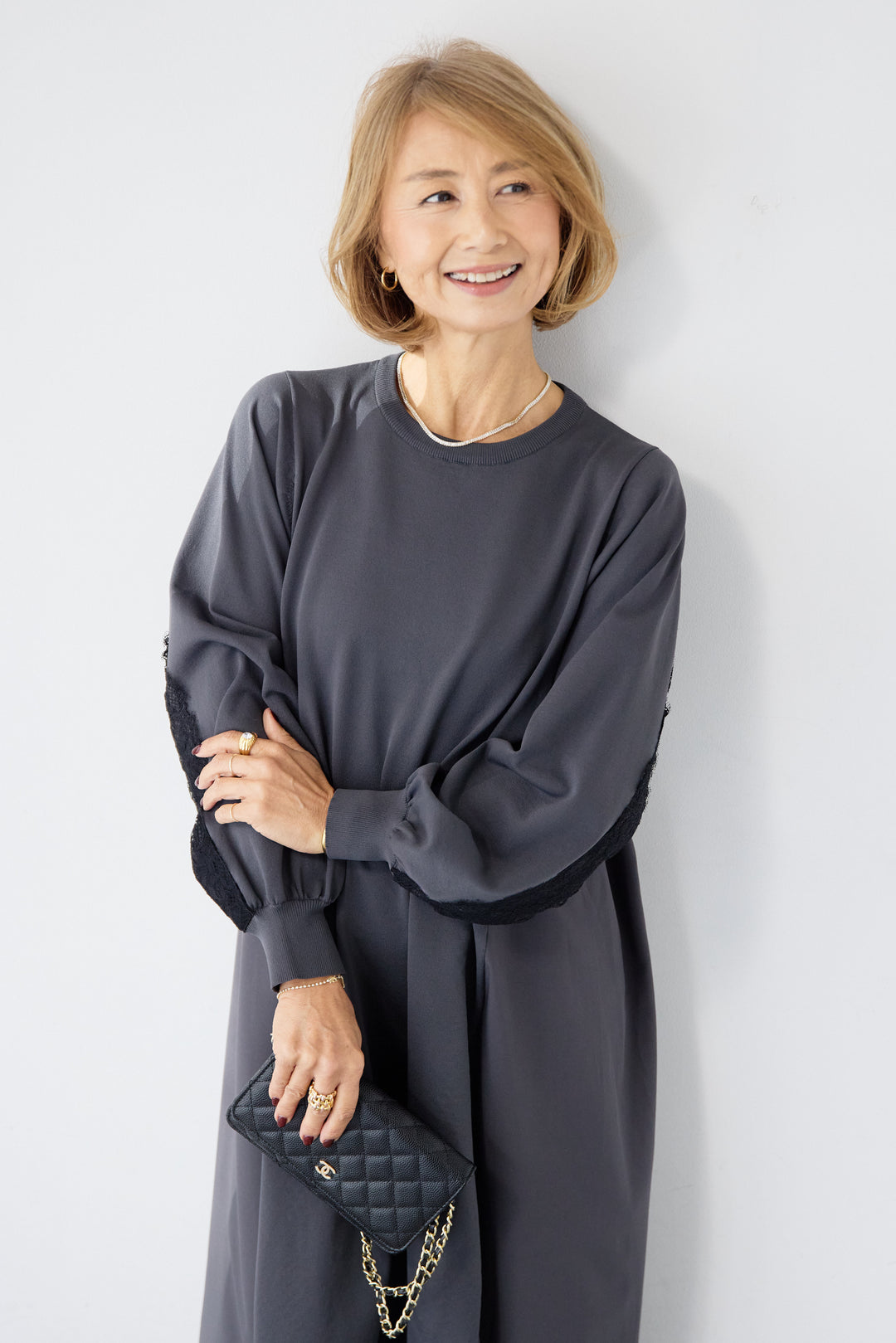 バックレース・ロングワンピース