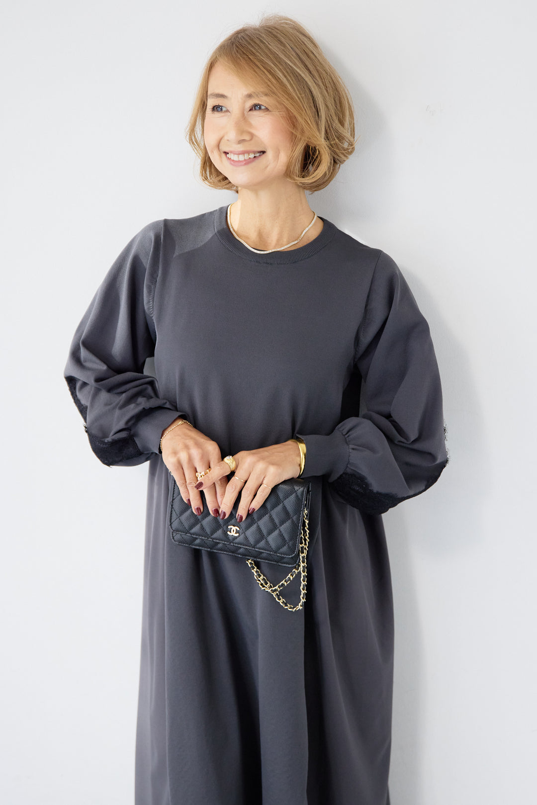 バックレース・ロングワンピース