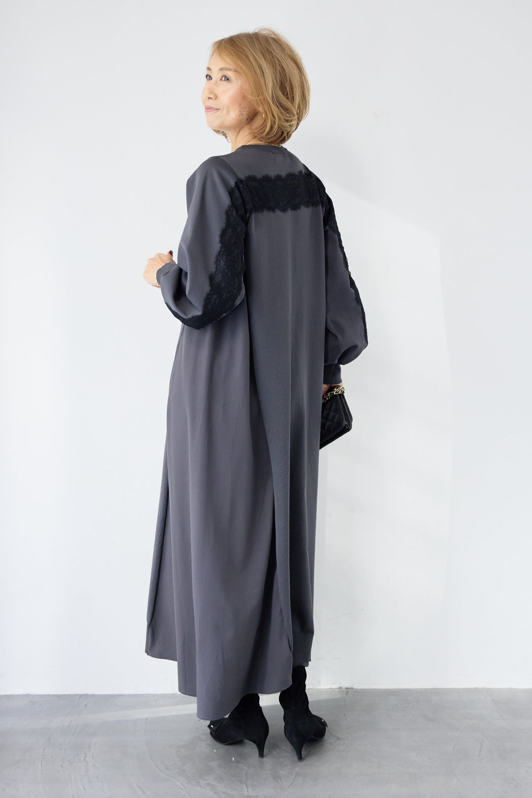 バックレース・ロングワンピース