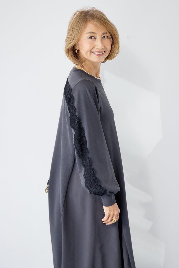 バックレース・ロングワンピース