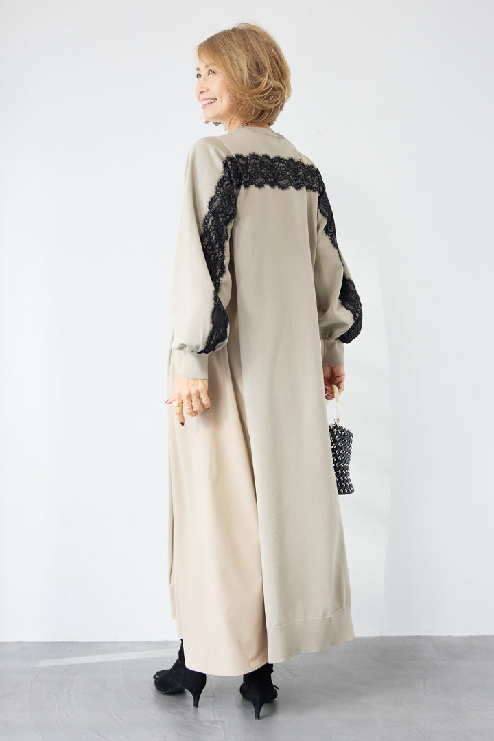 バックレース・ロングワンピース