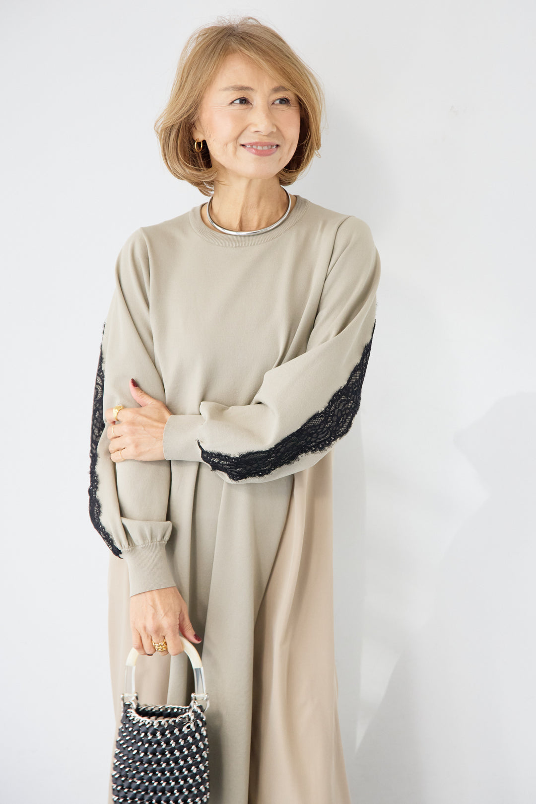 バックレース・ロングワンピース