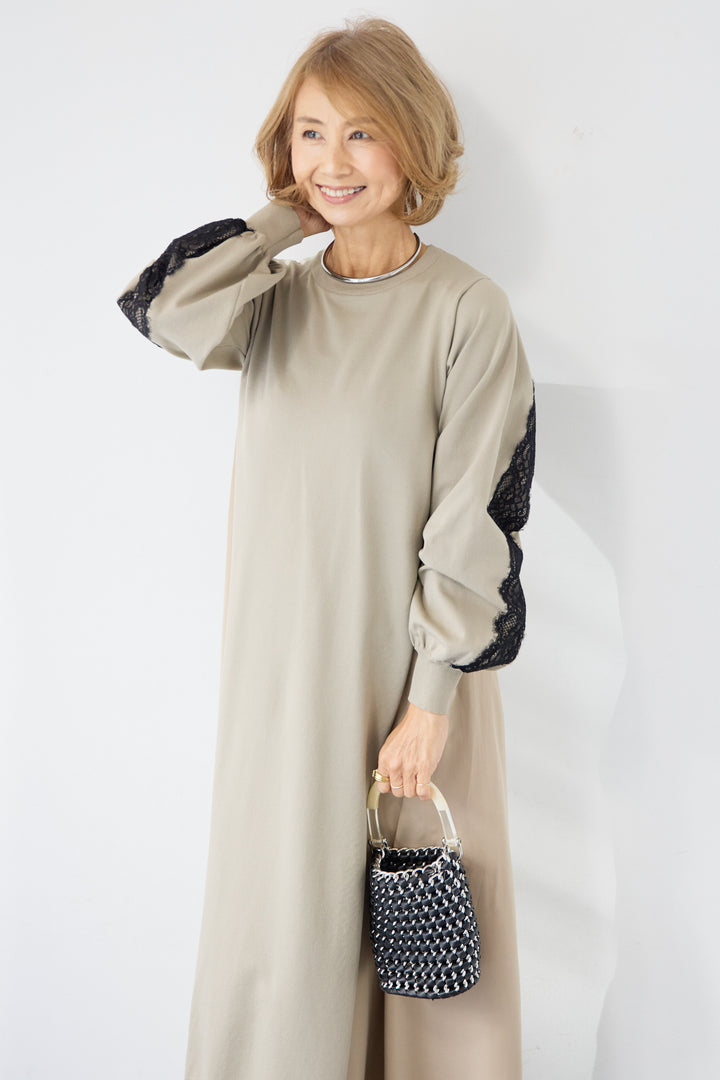 バックレース・ロングワンピース