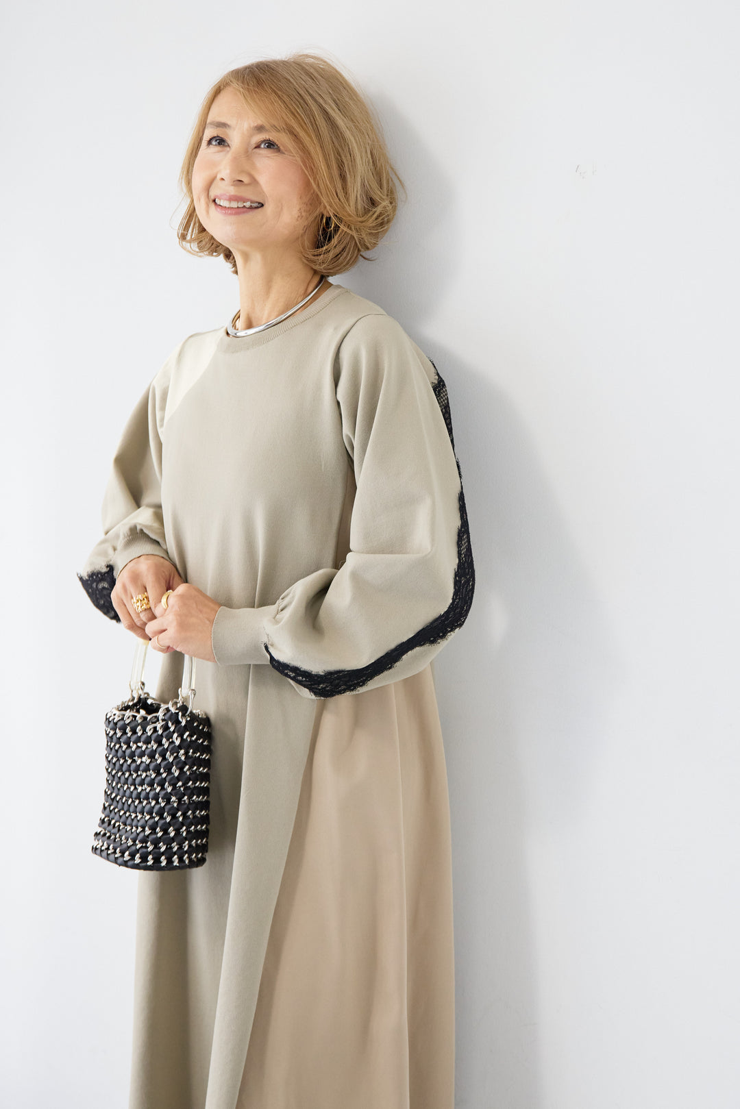 バックレース・ロングワンピース