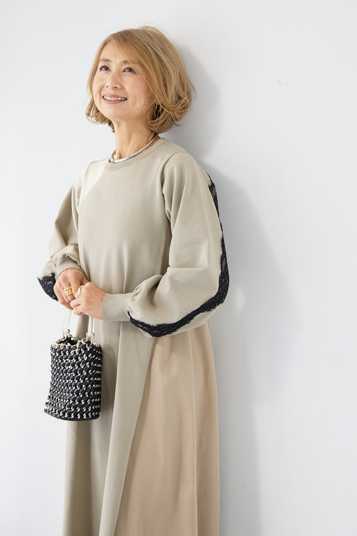 バックレース・ロングワンピース