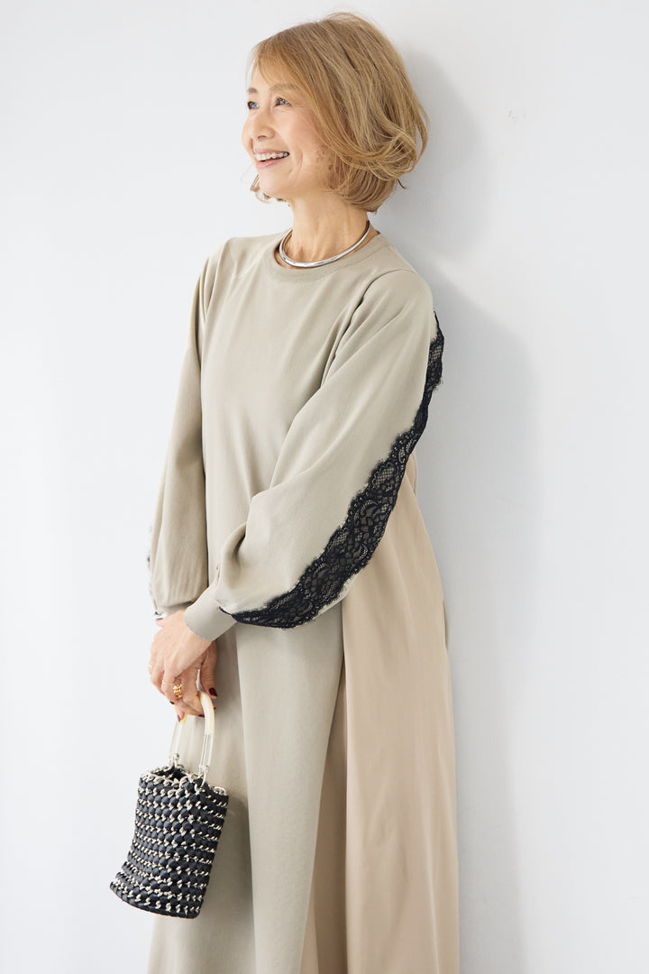 バックレース・ロングワンピース