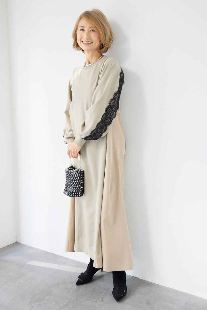 バックレース・ロングワンピース