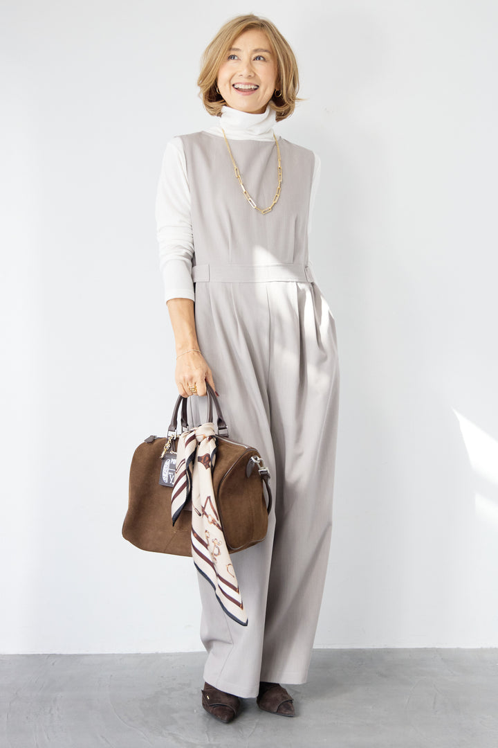 ウエストタブ・フロントタックサロペット