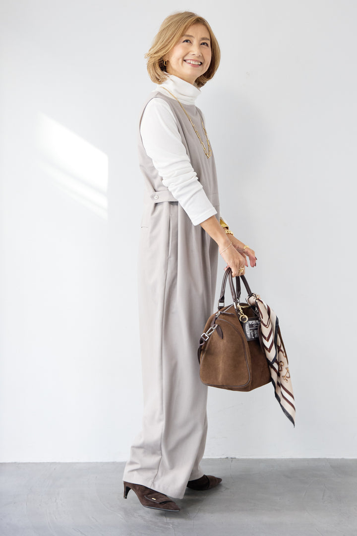 ウエストタブ・フロントタックサロペット