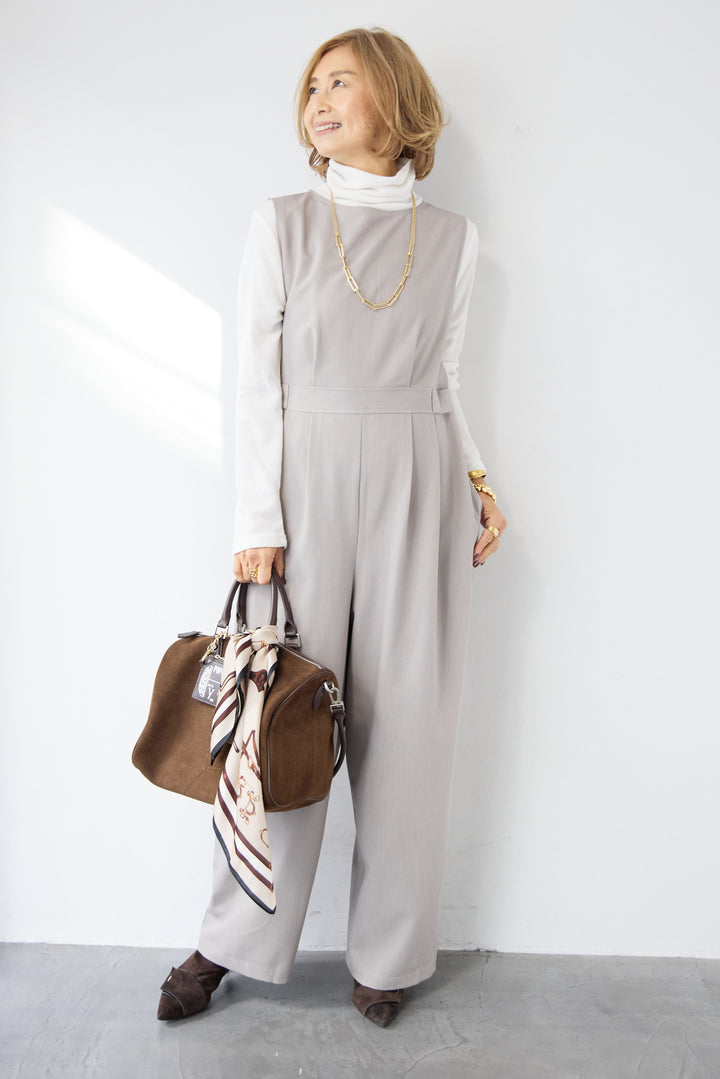 ウエストタブ・フロントタックサロペット