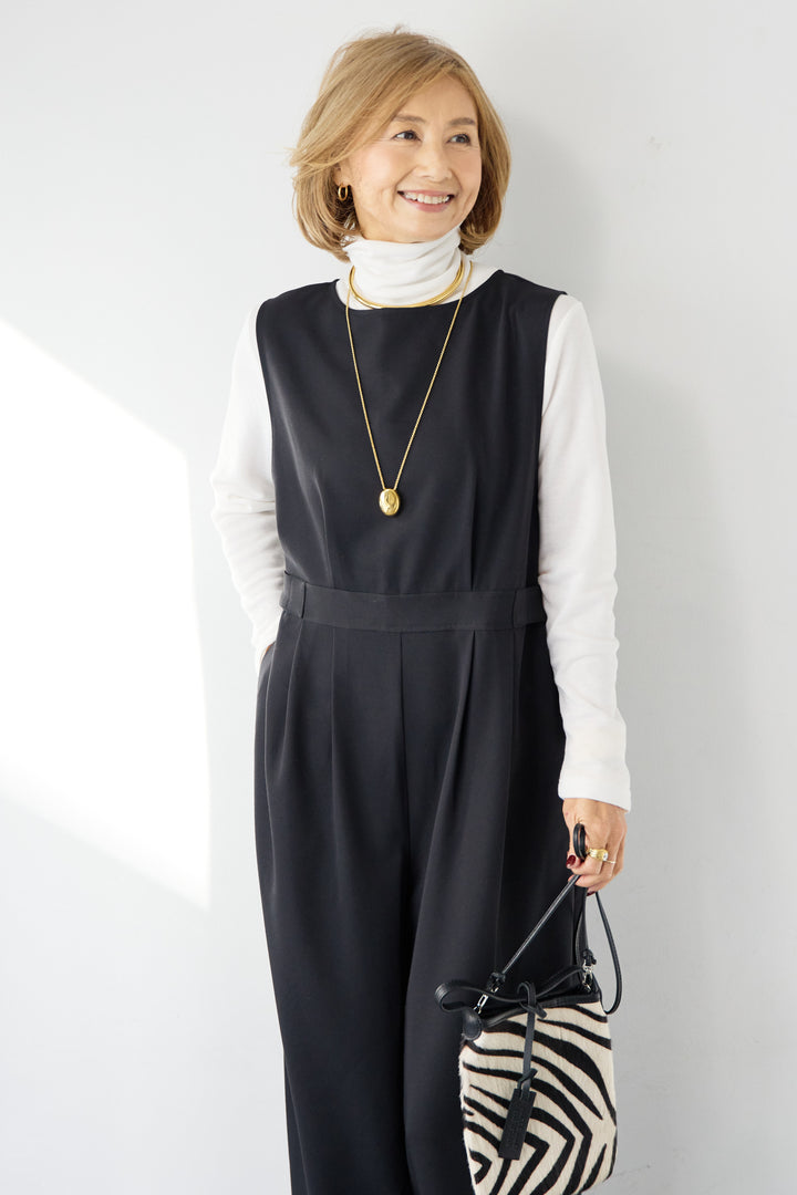 ウエストタブ・フロントタックサロペット