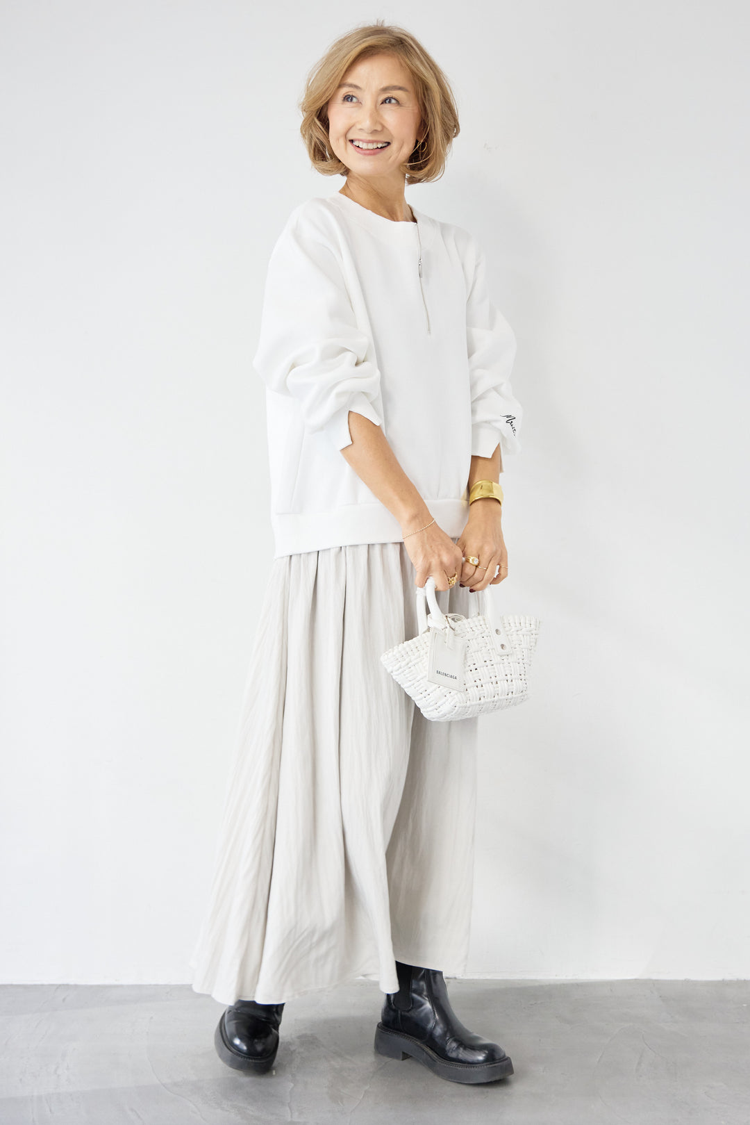 ハーフジップドッキングワンピース