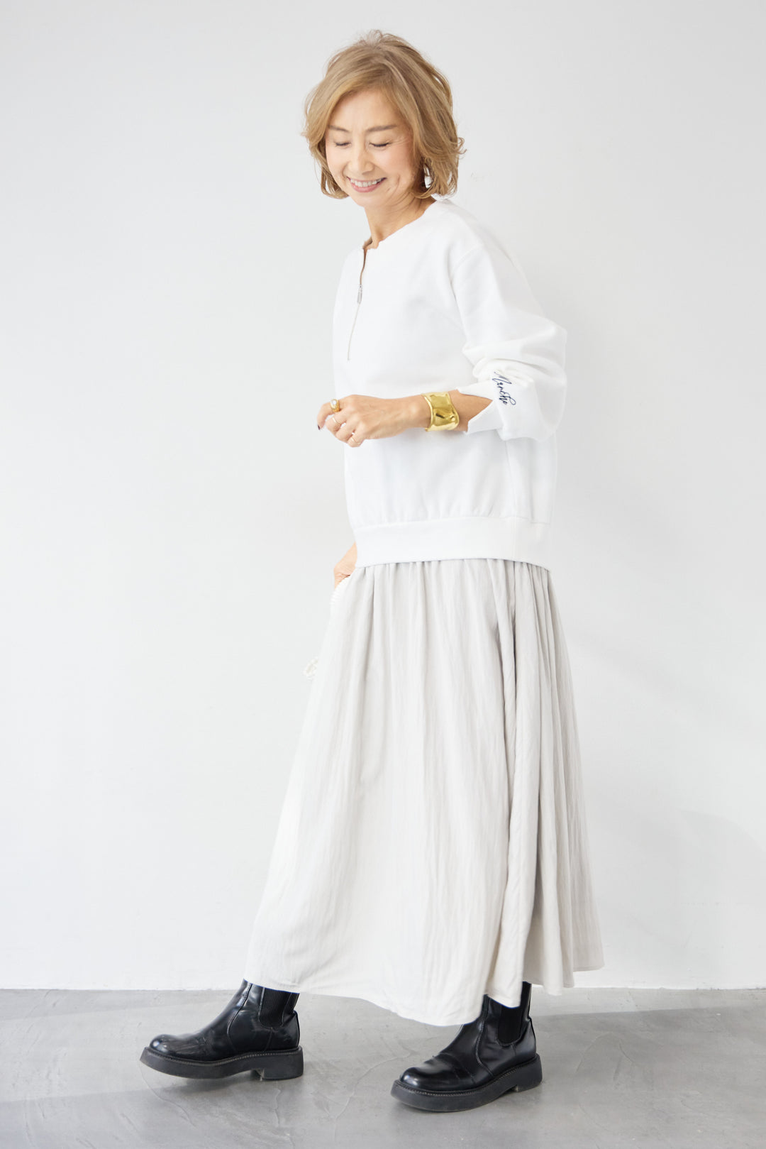 ハーフジップドッキングワンピース