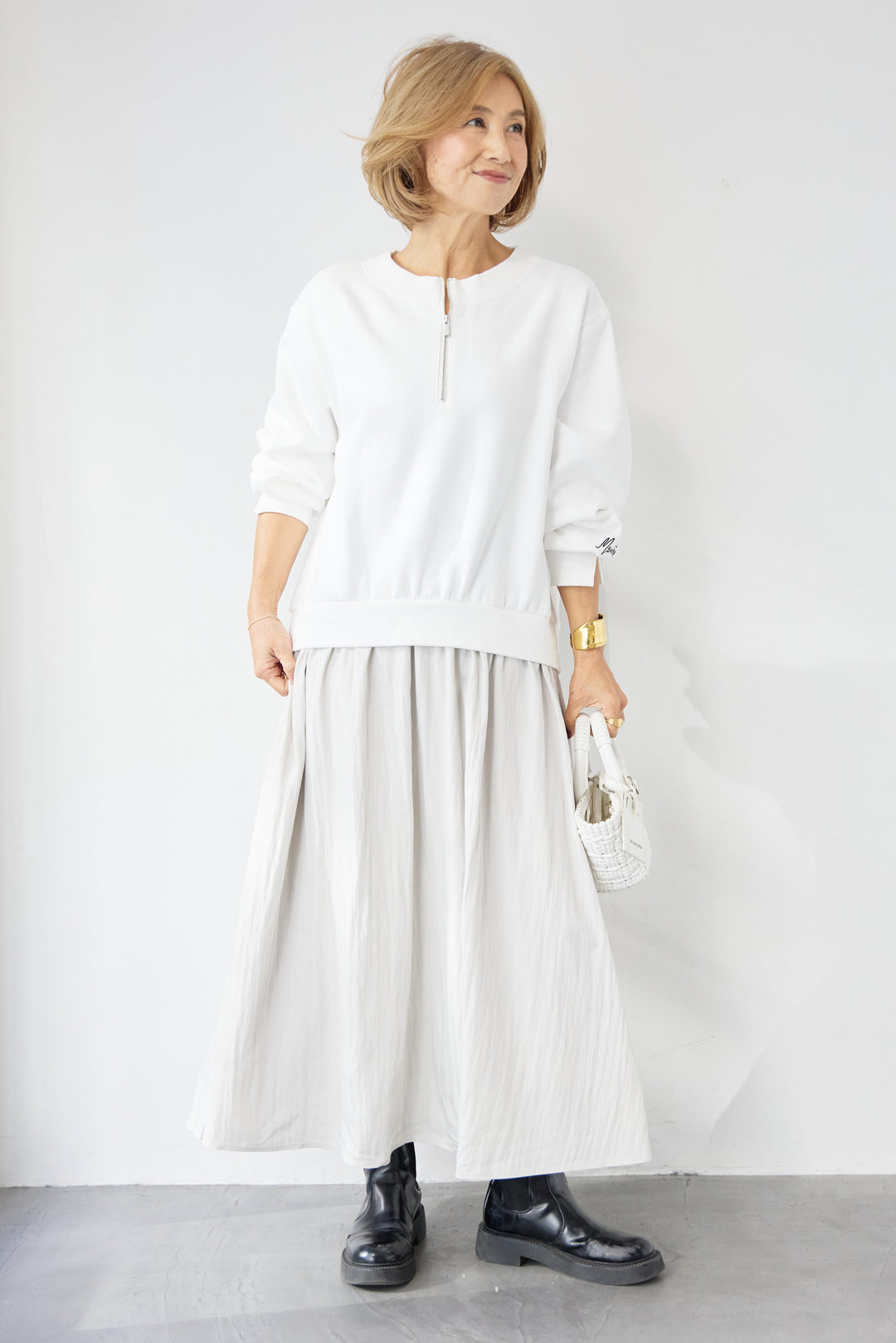 ハーフジップドッキングワンピース