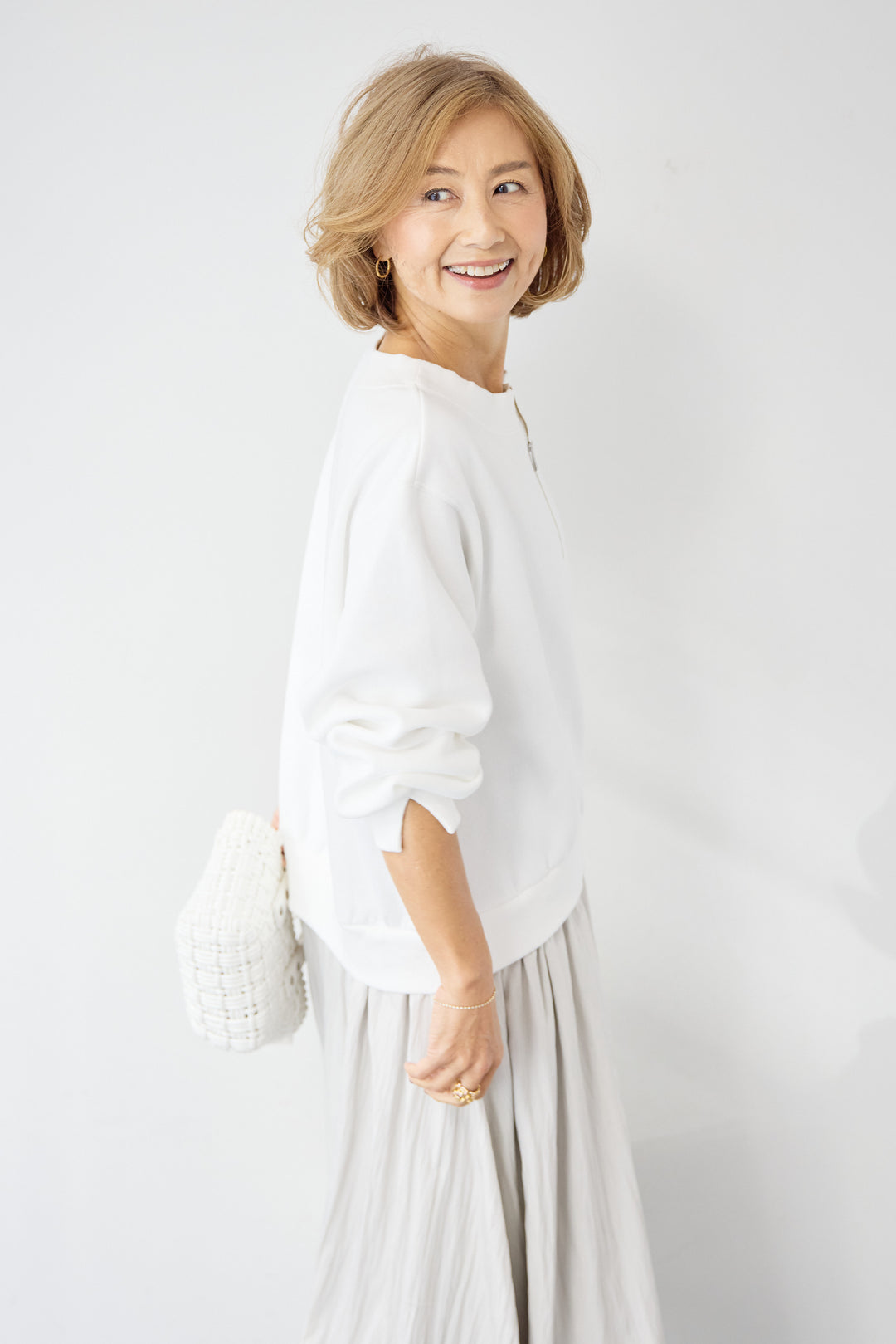 ハーフジップドッキングワンピース