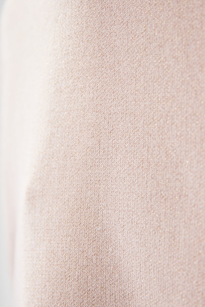 シャイニーラメ・スキッパーポロニット