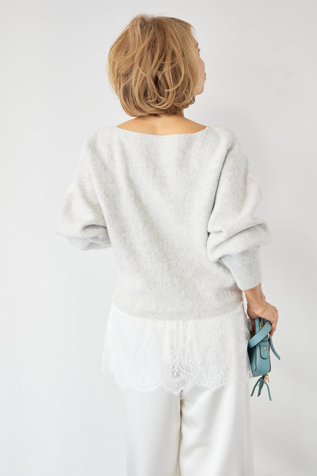 ふんわりシャギー ボートネックニットプルオーバー