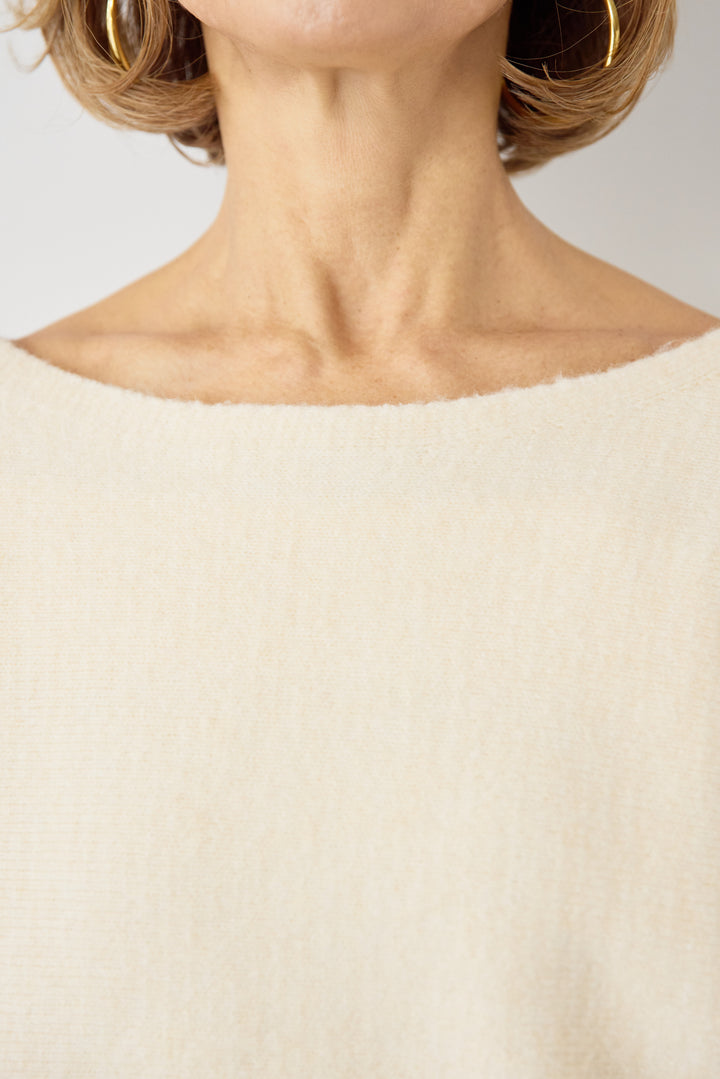 ふんわりシャギー ボートネックニットプルオーバー