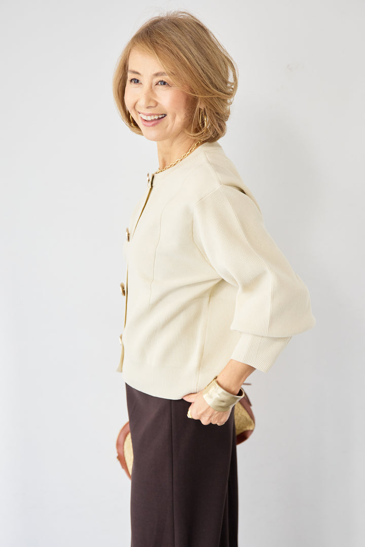 モダンメタルボタン・カーディガン