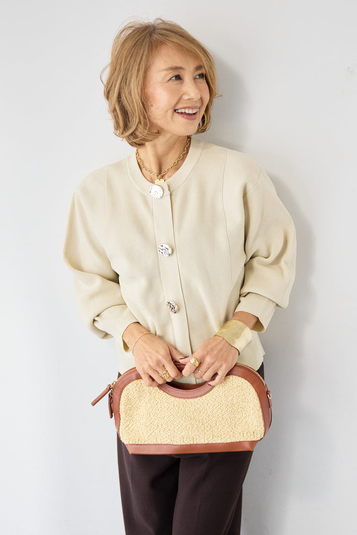 モダンメタルボタン・カーディガン