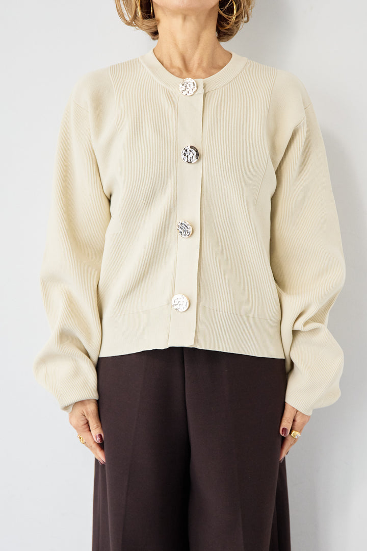 モダンメタルボタン・カーディガン