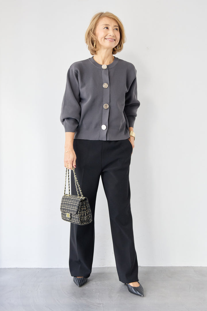 モダンメタルボタン・カーディガン