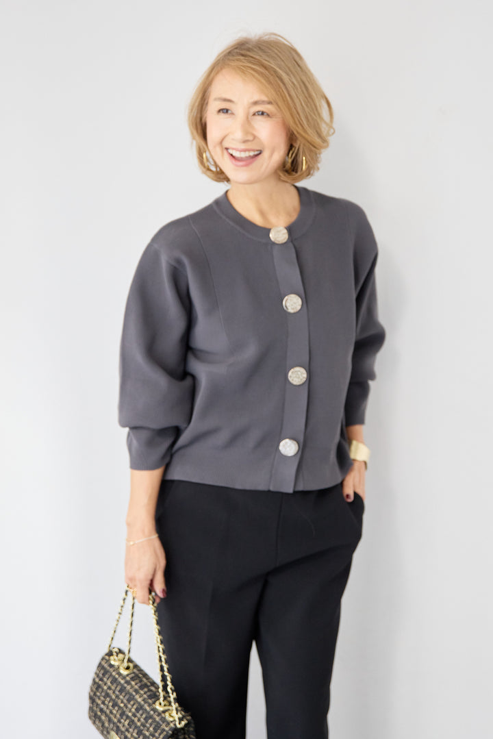 モダンメタルボタン・カーディガン