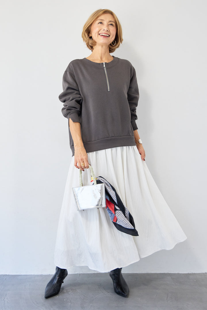 ハーフジップドッキングワンピース