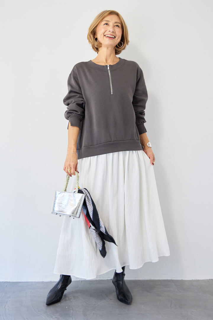 ハーフジップドッキングワンピース