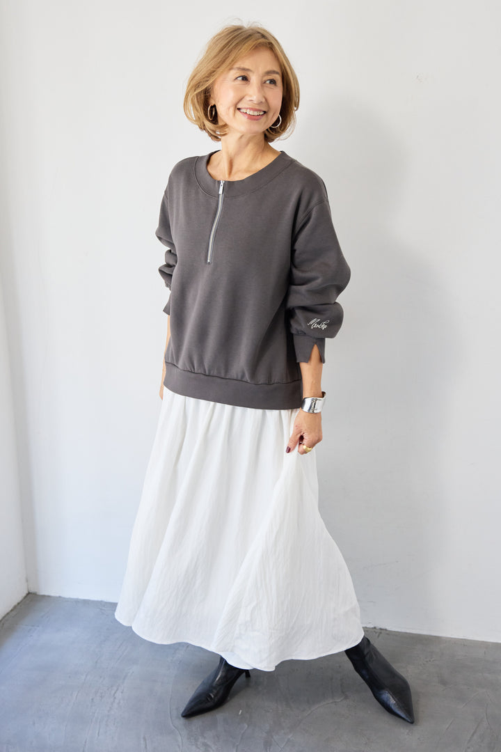 ハーフジップドッキングワンピース