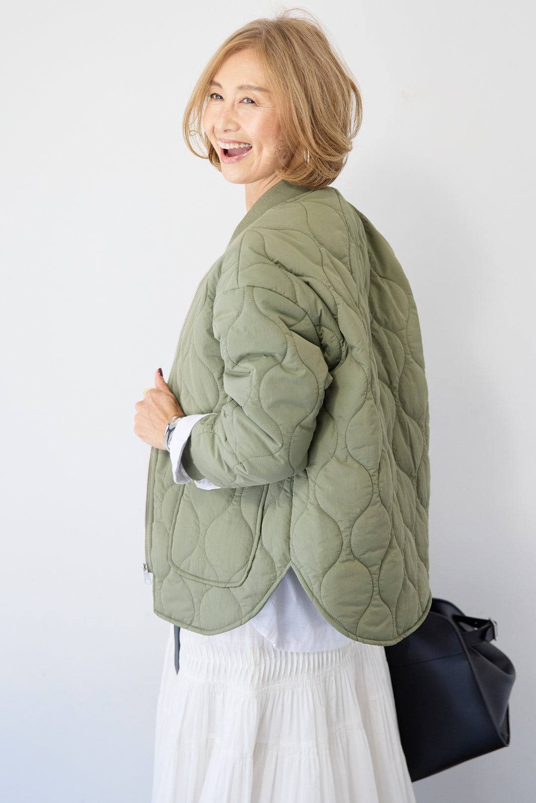 クラフトピンタック・マキシティアードスカート