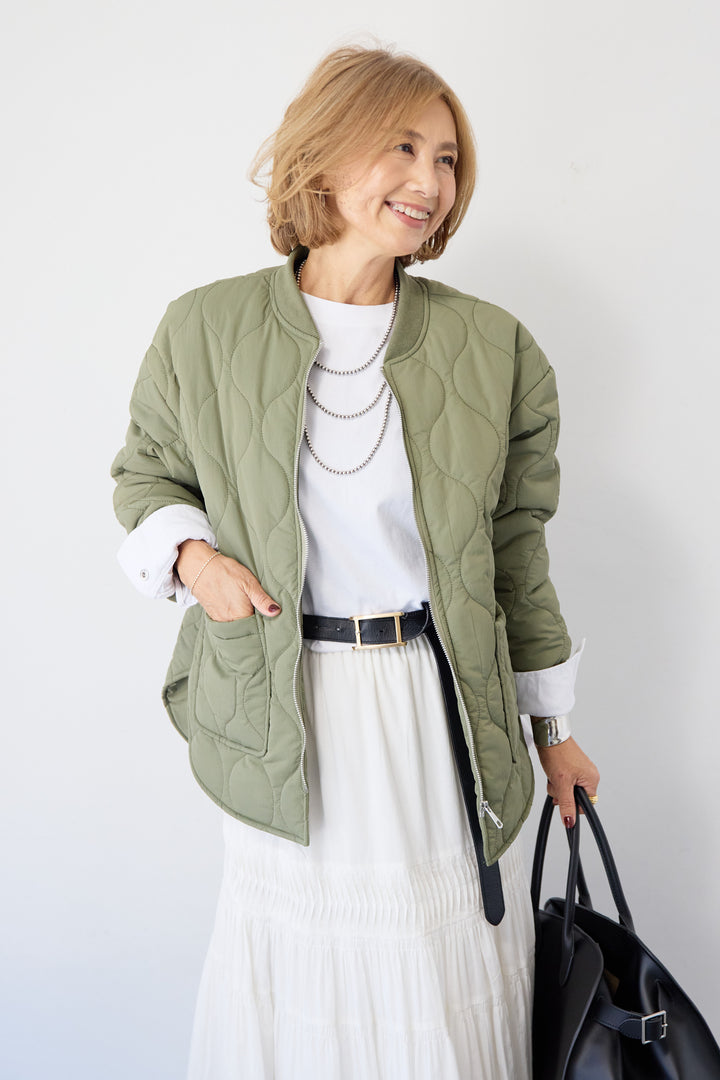 クラフトピンタック・マキシティアードスカート