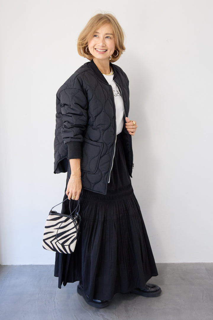 クラフトピンタック・マキシティアードスカート