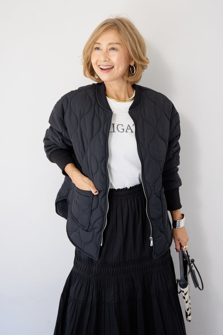 クラフトピンタック・マキシティアードスカート