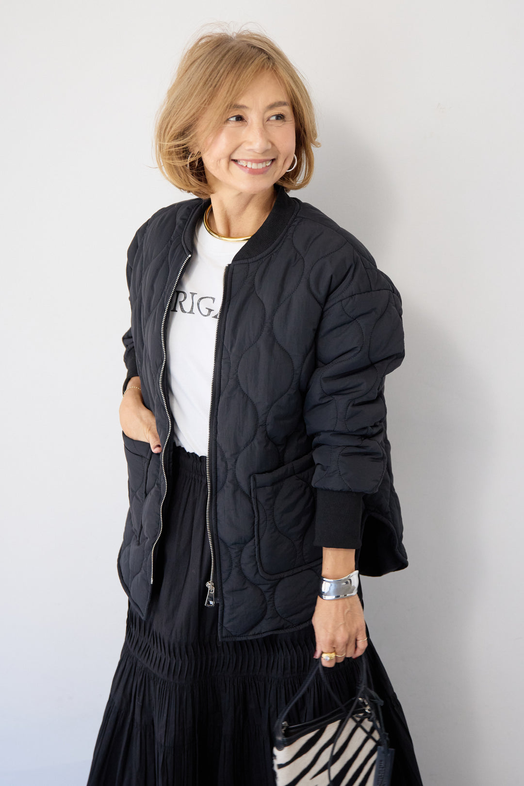 クラフトピンタック・マキシティアードスカート