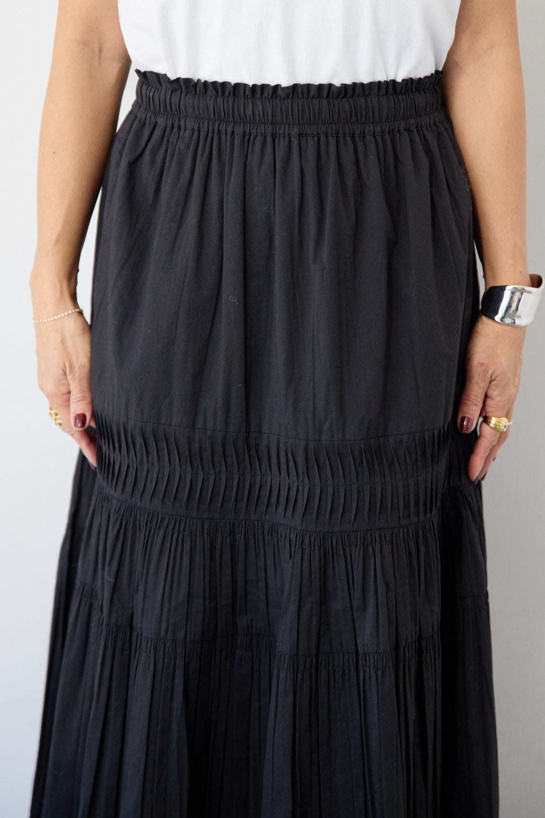 キャンブリックタックギャザースカート