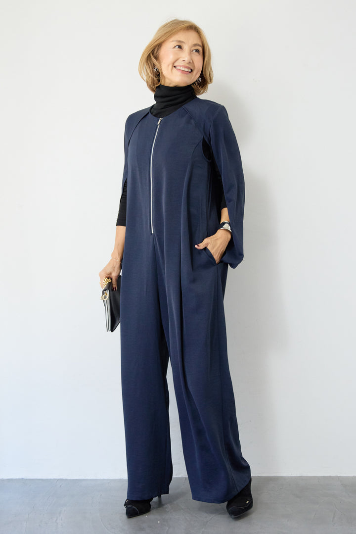 [SET]ケープマントオールインワン+ふんわり裏起毛タートルネック(2set)