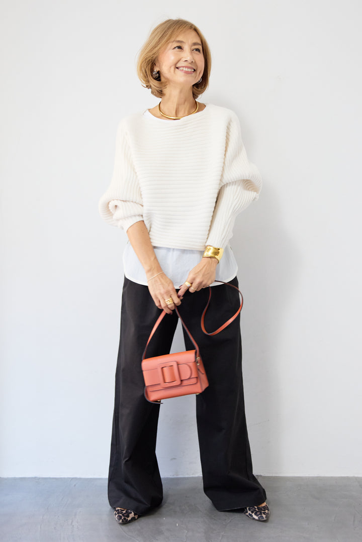 ジャージー・2タックワイドパンツ