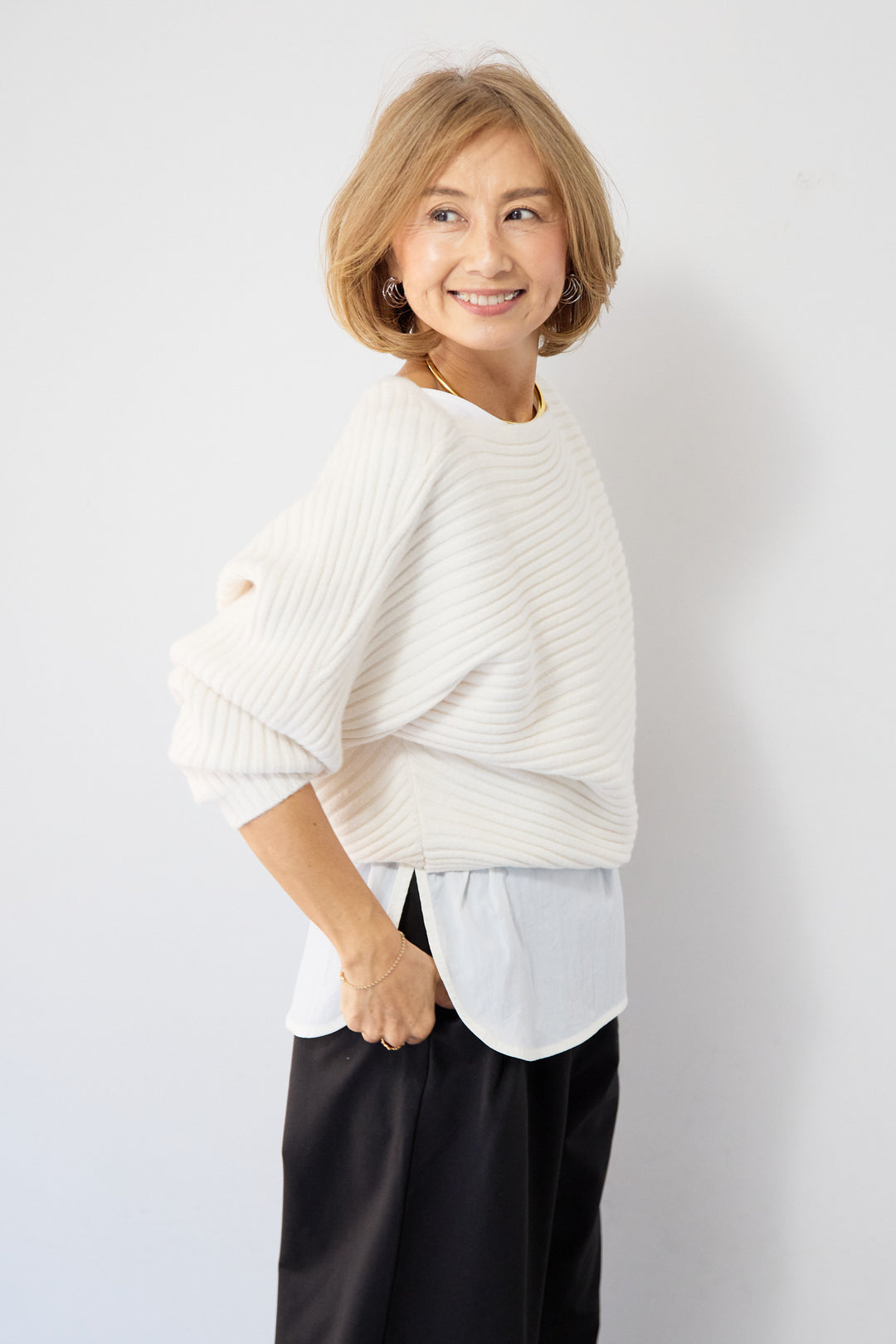 ジャージー・2タックワイドパンツ